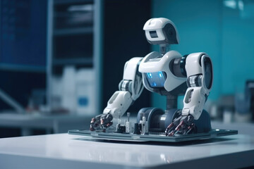 Advanced robotic machine at hospital. Generative AI