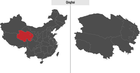 map of Qinghai province of China