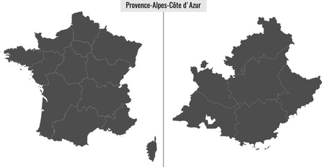 map of Provence-Alpes-Cote d'Azur region of France