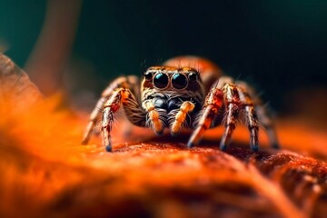 Little Spider Macro Shot. Generative AI