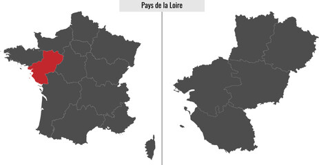map of Pays de la Loire region of France