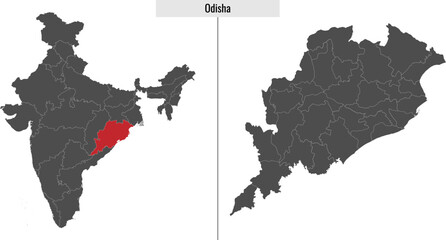 map of Odisha state of India