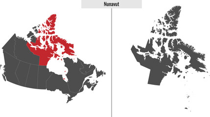 map of Nunavut province of Canada
