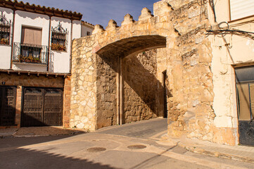 Fototapeta premium The Star Gate and urban wall of Belmonte, province of Cuenca.