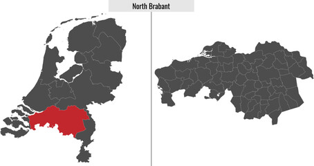 map of North Brabant region of Netherlands