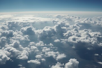Fototapeta na wymiar Aerial Freedom: Overflying Heaven's Cloudscape with White and Blue Skies: Generative AI