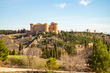 Fototapeta na wymiar Medieval walled castle in the municipality of Belmonte.