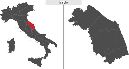 map of Marche province of Italy