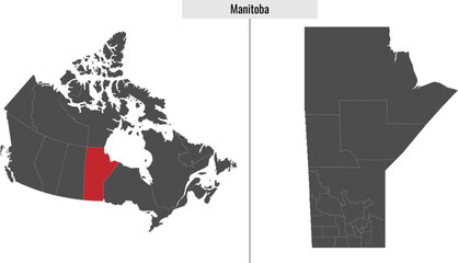 map of Manitoba province of Canada