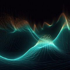 Physics waves, abstract illustration. Created using generative Al tools.