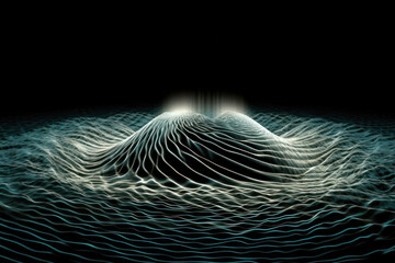 Physics waves, abstract illustration. Created using generative Al tools. - obrazy, fototapety, plakaty