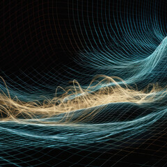 Physics waves, abstract illustration. Created using generative Al tools.