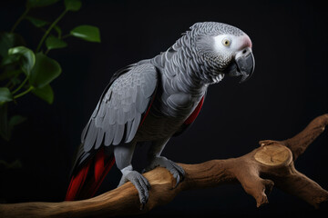 Obraz premium African Grey Parrot. Generative AI