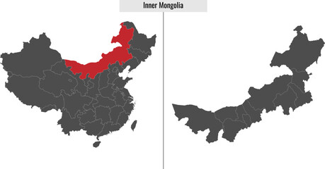 map of Inner Mongolia province of China