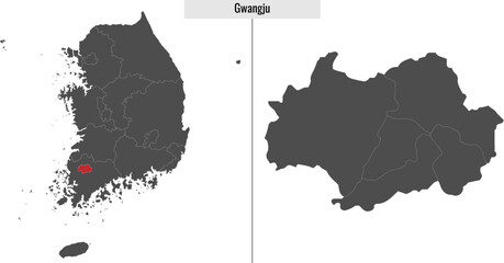 map of Gwangju state of South Korea