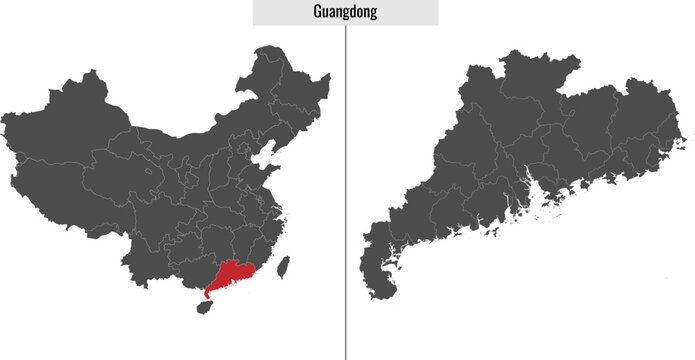map of Guangdong province of China