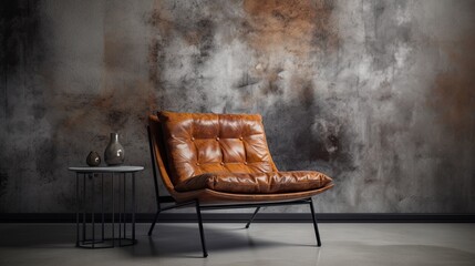 Fototapeta na wymiar Modern Comfortable Armchair Enhances the Design of Your Home's Living Room. Generative AI