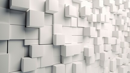White Mosaic Network Forming a 3D Modern Wall: A Futuristic, Cellular Texture Pattern for an Abstract, Premium Semigloss Background: Generative AI