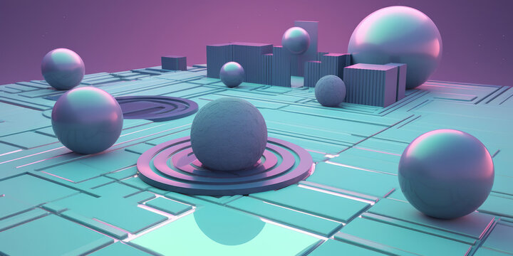 Fondo aesthetic abstracto, escenario videojuego, IA generativa