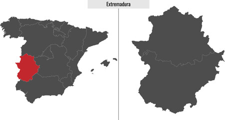 map of Extremadura