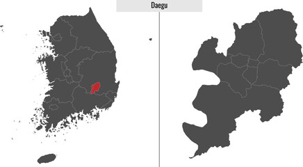 map of Daegu state of South Korea