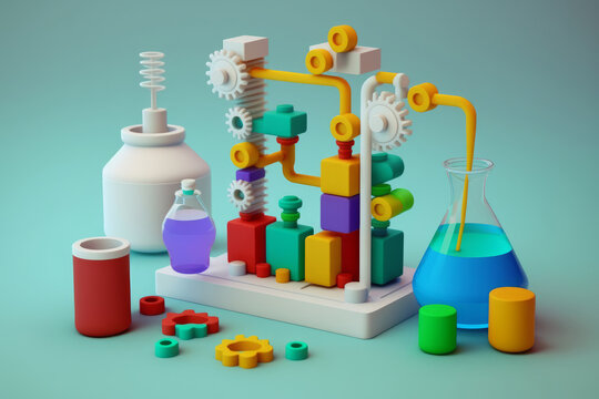 Laboratorio cient&iacute;fico de juguete, ciencia para ni&ntilde;os, experimento divertido para los m&aacute;s peque&ntilde;os 