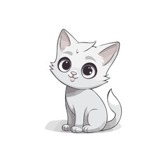 Cute Cat With Beautiful  Eyes Vector Art Design