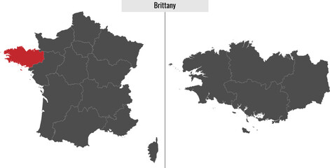 map of Brittany region of France