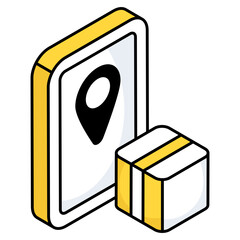 Perfect design icon of mobile parcel location 
