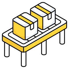 Conveyor belt icon, editable vector