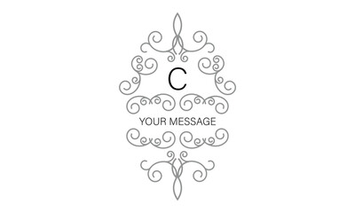 Luxury initial C logo template for restaurant, royalty, boutique, cafe, hotel, heraldic, jewelry, fashion and other vector illustrations