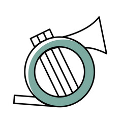 Isolated colored children sketch of horn icon Vector