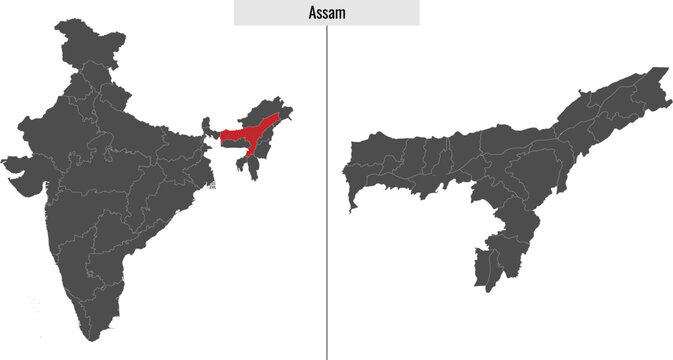 Assam map state of India