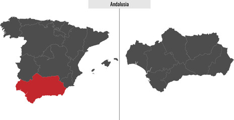 Andalusia map region of Spain