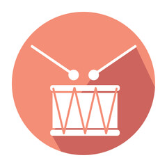 Isolated drum icon Flat design Musical instrument Vector
