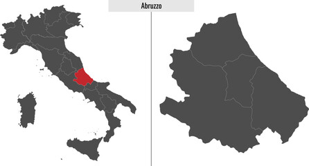 Abruzzo map province of Italy