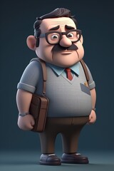 teacher 3d character 