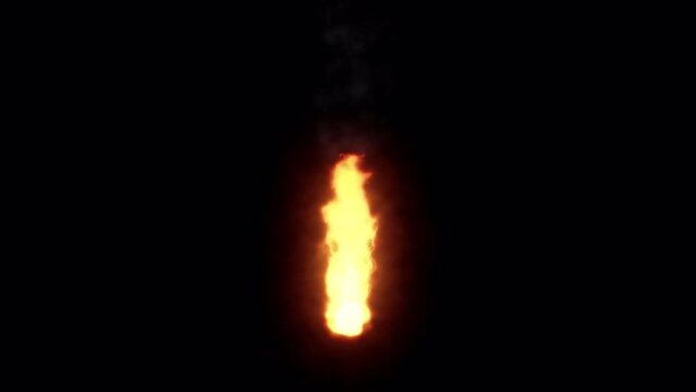 Fire flame camp fire torch Ignited burning and growing on transparent background alpha channel for camping scene