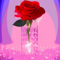 Pink Roses in a Glass Vase. Placer of Silver.
Created with a Generative Ai Technology