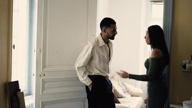 Emotional Turmoil: Candid Young Couple Struggles to Overcome Deep rooted Relationship Issues Amidst a Tumultuous Argument and Fighting Scene