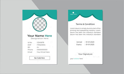 Modern and minimalist id card template.Vector id card template with clasp and lanyard