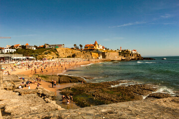 Fototapeta premium View of a beautiful seafront in Estoril, Portugal, Europe, on a sunny day