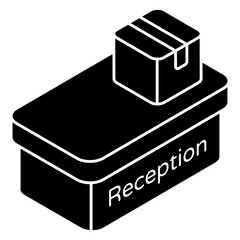 A flat design icon of logistic reception 