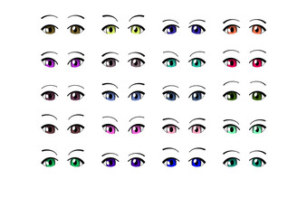 2d anime manga woman colourful eyes