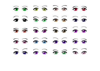 2d anime manga woman colourful eyes