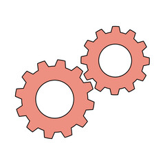 Cogs or gears icon flat vector illustration