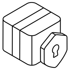 Editable design icon of parcel security