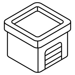 Flat design icon of warehouse