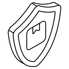 Editable design icon of parcel security