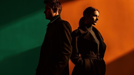 Couple of Russian Spies Emerging from Shadows